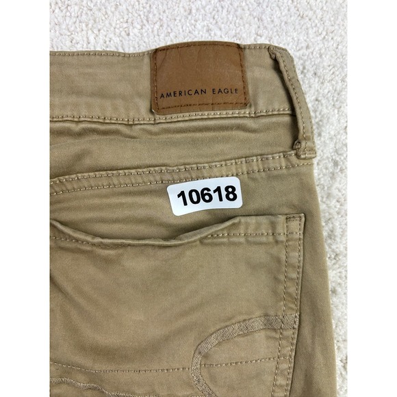 American Eagle Pants Womens 6 Short Khaki Super Stretch Skinny Fit‎ Tan Casual - Picture 10 of 10